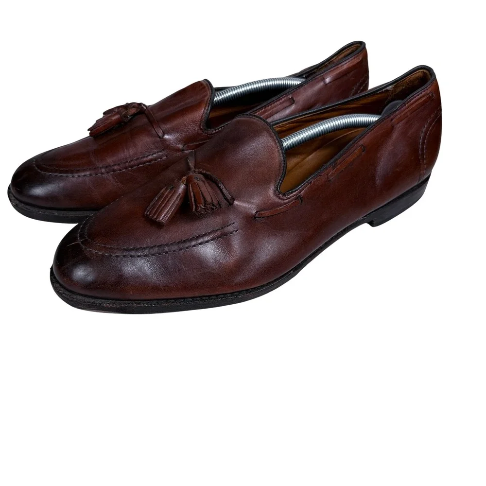 Allen Edmonds Acheson Tassel Loafers Mens 9.5 Brown Leather Dress Shoes Slip On